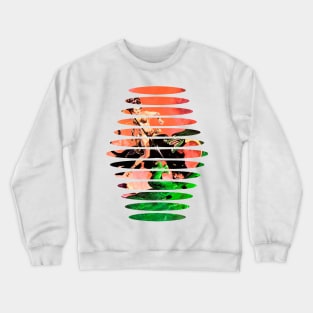 warrior princess and panther fighting mythological dragon Crewneck Sweatshirt